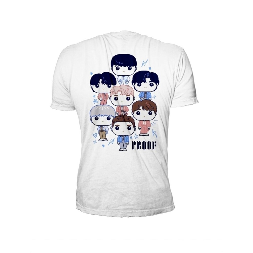 Funko BTS Proof White Tee Navy Graphic Large Unisex Kpop Fandom Shirt Top Album